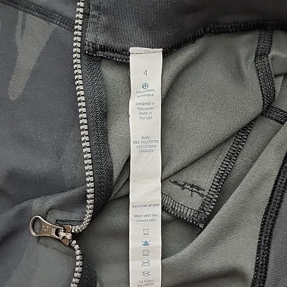 Lululemon Rocket Pencil Skirt Black Retro Grey Camo Zip Pockets Stretch Size 4 - Picture 9 of 16